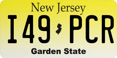 NJ license plate I49PCR