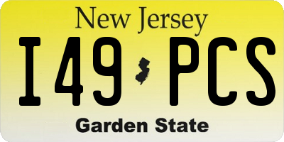 NJ license plate I49PCS