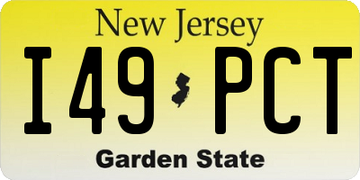 NJ license plate I49PCT