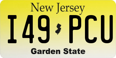 NJ license plate I49PCU
