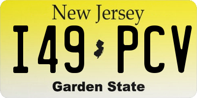 NJ license plate I49PCV
