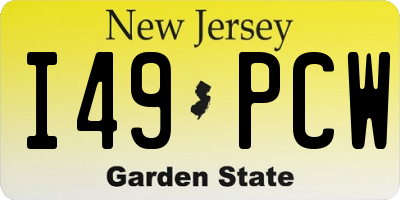 NJ license plate I49PCW