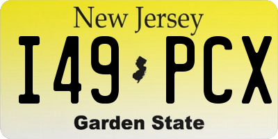 NJ license plate I49PCX