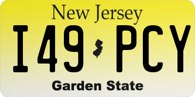 NJ license plate I49PCY