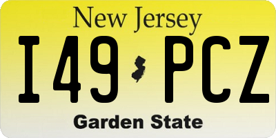 NJ license plate I49PCZ