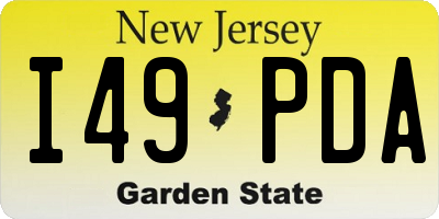 NJ license plate I49PDA
