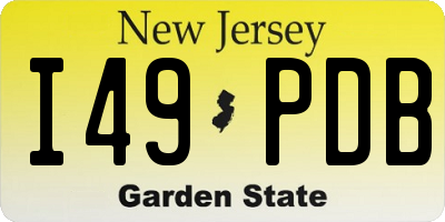 NJ license plate I49PDB