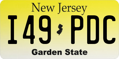 NJ license plate I49PDC