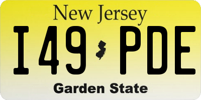 NJ license plate I49PDE