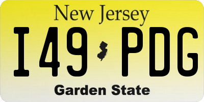 NJ license plate I49PDG