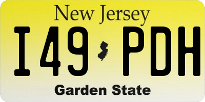 NJ license plate I49PDH