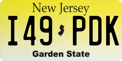 NJ license plate I49PDK