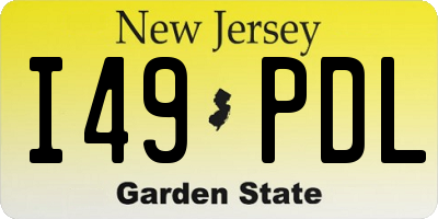 NJ license plate I49PDL