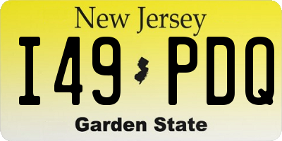 NJ license plate I49PDQ