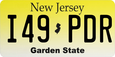 NJ license plate I49PDR