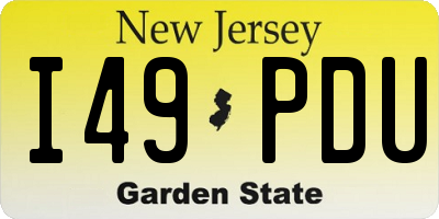 NJ license plate I49PDU