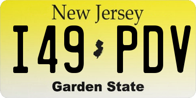 NJ license plate I49PDV