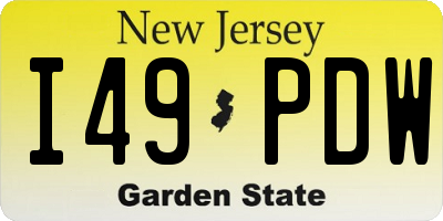 NJ license plate I49PDW