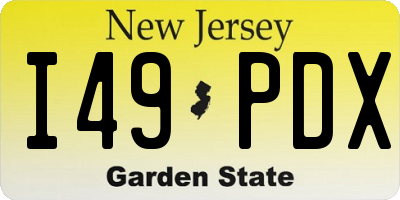 NJ license plate I49PDX