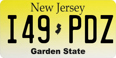 NJ license plate I49PDZ