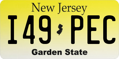NJ license plate I49PEC