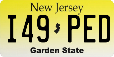 NJ license plate I49PED