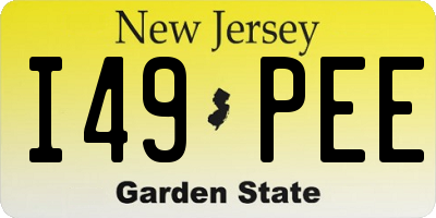 NJ license plate I49PEE