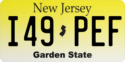 NJ license plate I49PEF