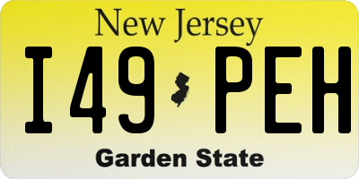 NJ license plate I49PEH