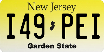NJ license plate I49PEI