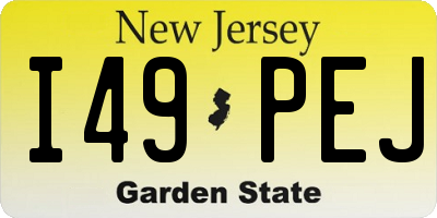 NJ license plate I49PEJ
