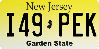 NJ license plate I49PEK
