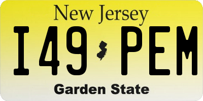 NJ license plate I49PEM