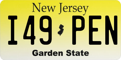 NJ license plate I49PEN