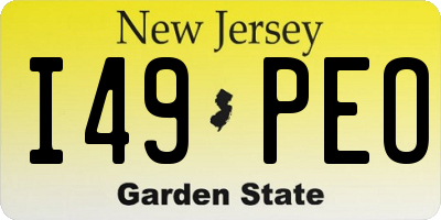 NJ license plate I49PEO