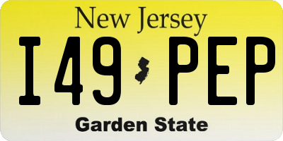 NJ license plate I49PEP