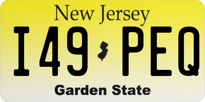 NJ license plate I49PEQ