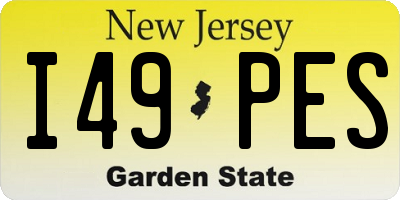 NJ license plate I49PES