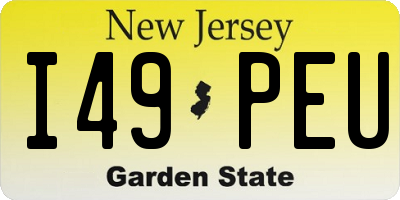 NJ license plate I49PEU
