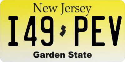 NJ license plate I49PEV