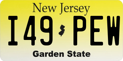 NJ license plate I49PEW