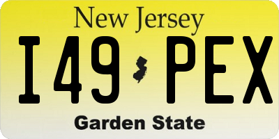 NJ license plate I49PEX