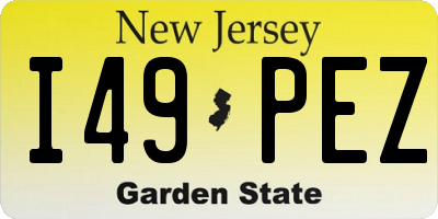 NJ license plate I49PEZ