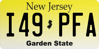 NJ license plate I49PFA