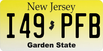 NJ license plate I49PFB