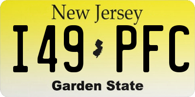 NJ license plate I49PFC