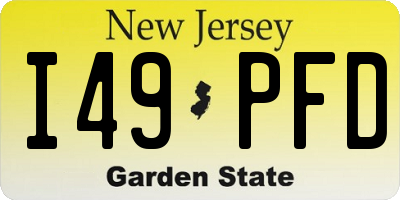 NJ license plate I49PFD