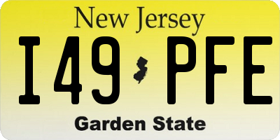 NJ license plate I49PFE