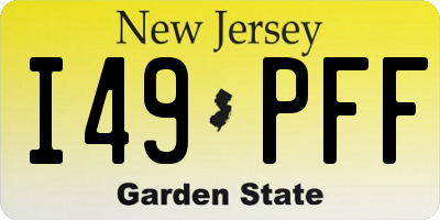 NJ license plate I49PFF