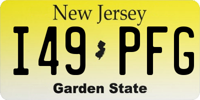 NJ license plate I49PFG